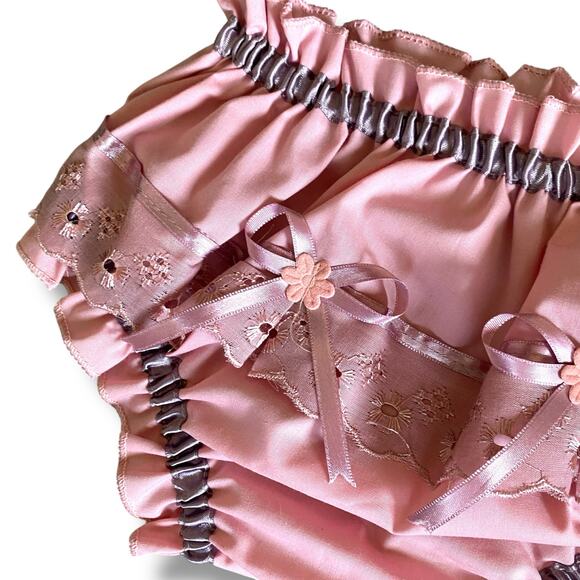 Ruffle Baby Bloomers Diaper Covers Sz 0-3 & 3-6 Months Pink Gold  VNTG Inspired - Picture 3 of 12